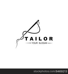 Tailor vector logo design. Sewing old machine icon. Textile emblem. brand company