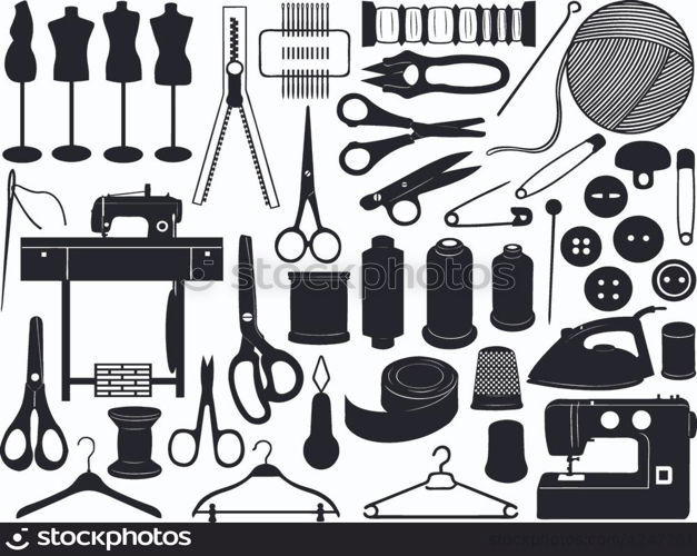 Tailoring equipment isolated on white