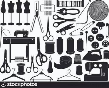 Tailoring equipment isolated on white