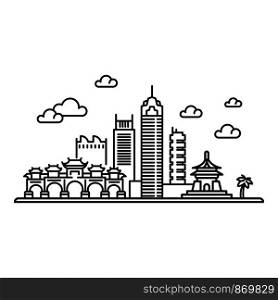 Taipei panorama concept background. Outline illustration of taipei panorama vector concept background for web design. Taipei panorama concept background, outline style