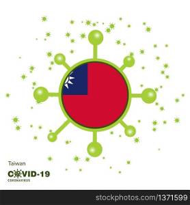 Taiwan Coronavius Flag Awareness Background. Stay home, Stay Healthy. Take care of your own health. Pray for Country