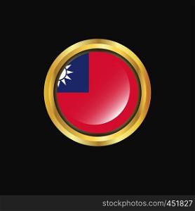 Taiwan flag Golden button