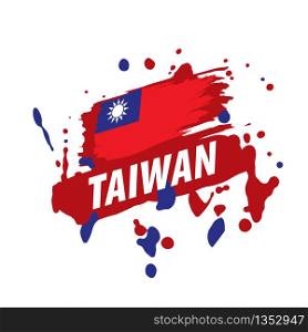 Taiwan flag, vector illustration on a white background.. Taiwan flag, vector illustration on a white background