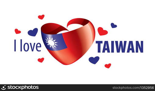 Taiwan flag, vector illustration on a white background.. Taiwan flag, vector illustration on a white background