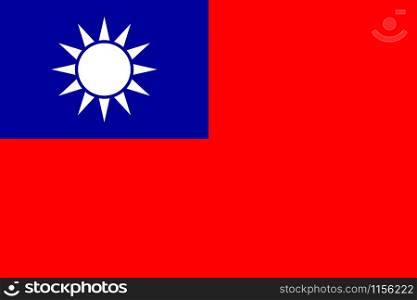Taiwan flag vector. Official colors and proportion.. Taiwan flag vector. Official colors and proportion