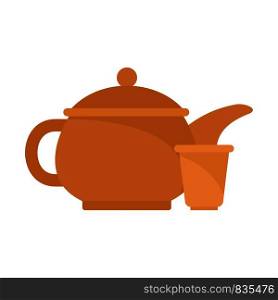 Taiwan tea pot icon. Flat illustration of Taiwan tea pot vector icon for web isolated on white. Taiwan tea pot icon, flat style