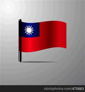 Taiwan waving Shiny Flag design vector