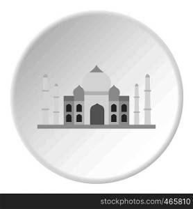 Taj Mahal icon in flat circle isolated on white vector illustration for web. Taj Mahal icon circle
