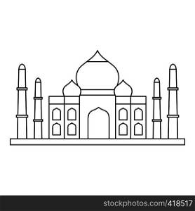 Taj mahal icon. Outline illustration of taj mahal vector icon for web. Taj mahal icon, outline style
