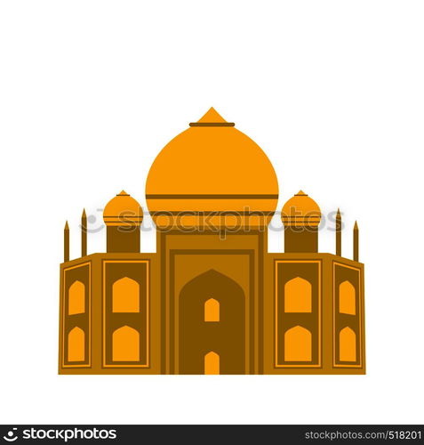 Taj Mahal, India icon in flat style isolated on white background. Taj Mahal, India icon, flat style