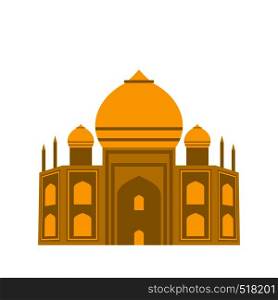 Taj Mahal, India icon in flat style isolated on white background. Taj Mahal, India icon, flat style