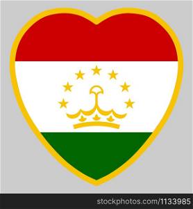 Tajikistan Flag In Heart Shape Vector illustration eps 10.. Tajikistan Flag In Heart Shape Vector illustration eps 10