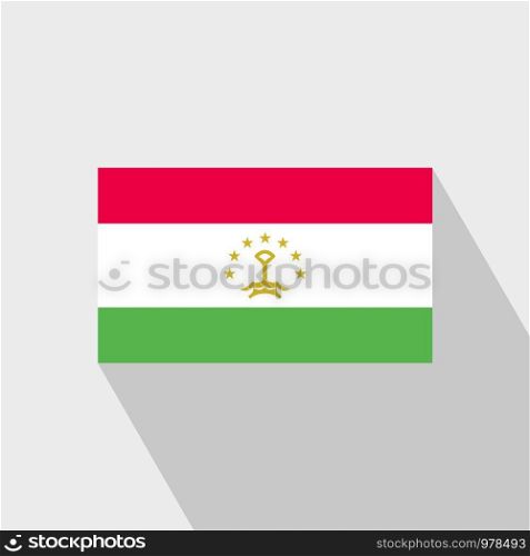 Tajikistan flag Long Shadow design vector