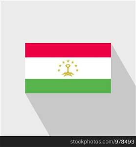 Tajikistan flag Long Shadow design vector