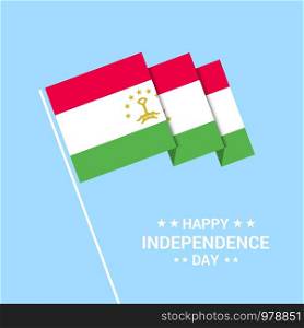 Tajikistan Independence day typographic design with flag vector