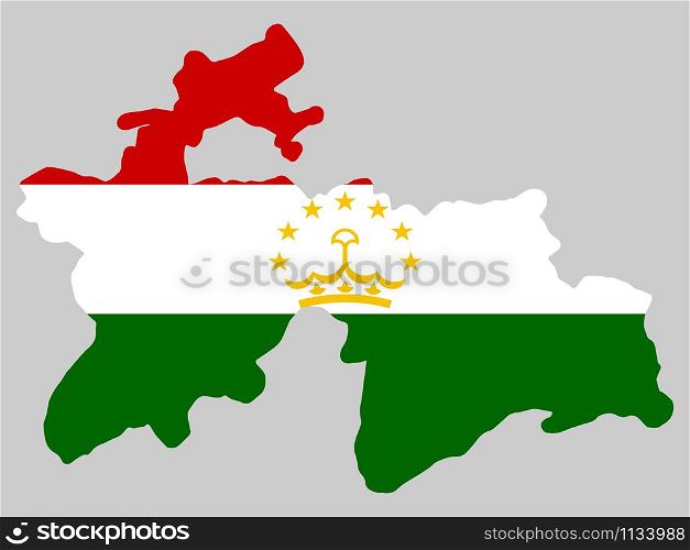 Tajikistan Map flag Vector illustration eps 10.. Tajikistan Map flag Vector illustration eps 10