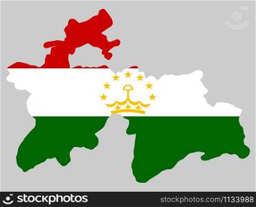 Tajikistan Map flag Vector illustration eps 10.. Tajikistan Map flag Vector illustration eps 10