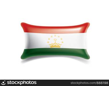 Tajikistan national flag, vector illustration on a white background. Tajikistan flag, vector illustration on a white background