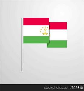 Tajikistan waving Flag design vector