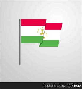 Tajikistan waving Flag design vector