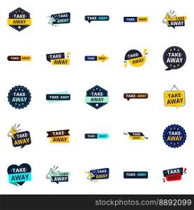 Take Away Bundle 25 Editable Vector Designs for Food Delivery Service Advertising