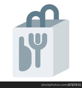 Take away food in handheld bag.