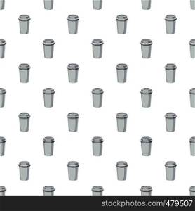 Take away paper cup in cartoon style isolated on white background vector illustration. Take away paper cup pattern