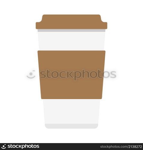 Take-out coffee with brown cap and cup holder.