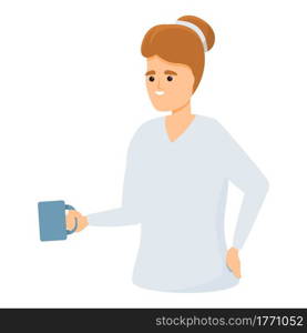 Take tea colleague icon. Cartoon of Take tea colleague vector icon for web design isolated on white background. Take tea colleague icon, cartoon style