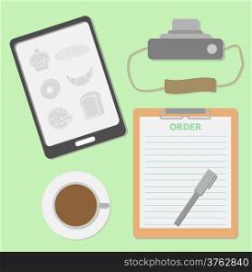 Take the order in coffee shop, stock vector