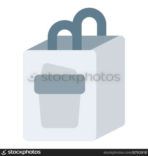 Takeaway shopper bag of refreshing beverage.