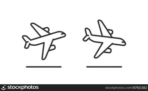 Takeoff and landing airplane outline icon, departure and arrivals symbol, icon vector illustration, EPS 10.