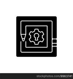 Taking on challenges black glyph icon. Creative thinking. Innovative method of decision making. Making creative solutions. Silhouette symbol on white space. Vector isolated illustration. Taking on challenges black glyph icon