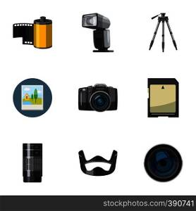 Taking photo icons set. Cartoon illustration of 9 taking photo vector icons for web. Taking photo icons set, cartoon style