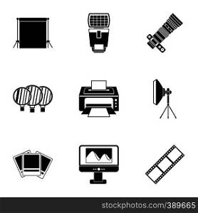 Taking photo icons set. Simple illustration of 9 taking photo vector icons for web. Taking photo icons set, simple style