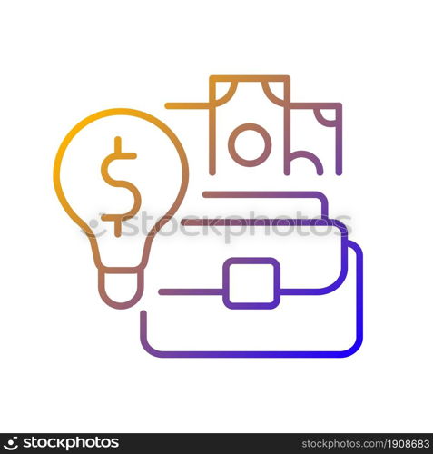 Talent for entrepreneurship gradient linear vector icon. Gifted entrepreneur. Successful businessmen and director. Thin line color symbol. Modern style pictogram. Vector isolated outline drawing. Talent for entrepreneurship gradient linear vector icon