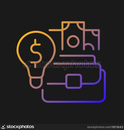 Talent for entrepreneurship gradient vector icon for dark theme. Gifted entrepreneur. Successful director. Thin line color symbol. Modern style pictogram. Vector isolated outline drawing. Talent for entrepreneurship gradient vector icon for dark theme