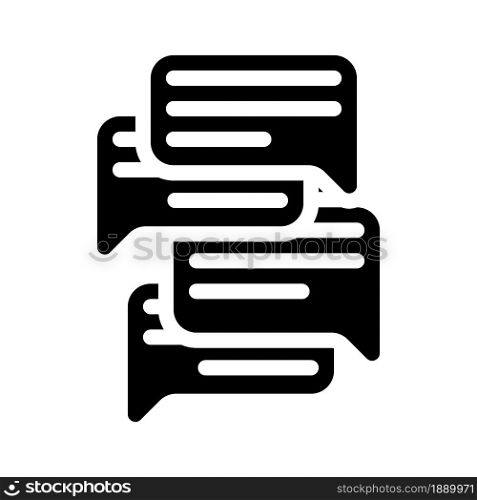 talk and discuss glyph icon vector. talk and discuss sign. isolated contour symbol black illustration. talk and discuss glyph icon vector illustration