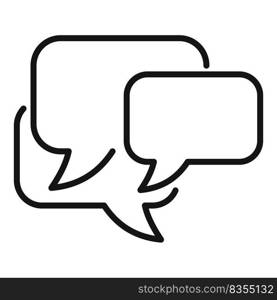 Talk chat icon outline vector. Social web. Media network. Talk chat icon outline vector. Social web