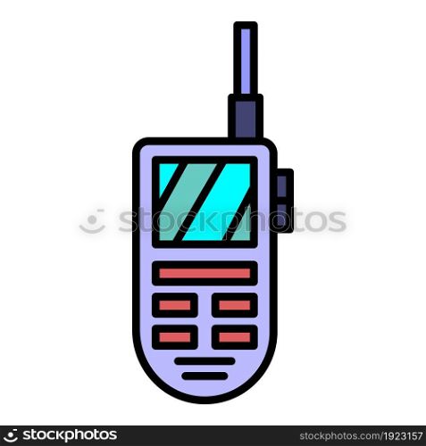 Talkie walkie icon. Outline talkie walkie vector icon color flat isolated on white. Talkie walkie icon color outline vector