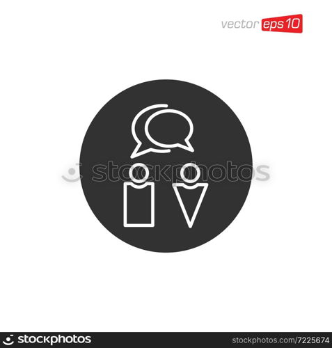 Talking Community Icon Design Vector