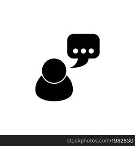 Talking. Flat Vector Icon. Simple black symbol on white background. Talking Flat Vector Icon