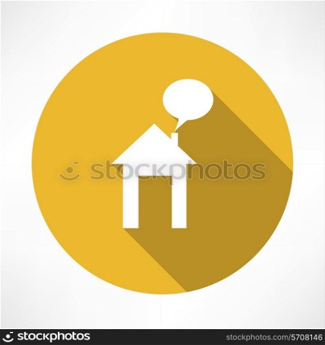 talking in the house icon. Flat modern style vector illustration