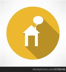 talking in the house icon. Flat modern style vector illustration