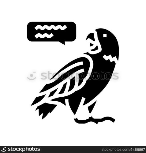 talking parrot bird glyph icon vector. talking parrot bird sign. isolated symbol illustration. talking parrot bird glyph icon vector illustration