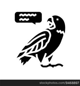 talking parrot bird glyph icon vector. talking parrot bird sign. isolated symbol illustration. talking parrot bird glyph icon vector illustration
