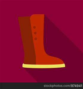 Tall boot icon. Flat illustration of tall boot vector icon for web. Tall boot icon, flat style