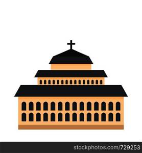 Tall church icon. Flat illustration of tall church vector icon for web. Tall church icon, flat style