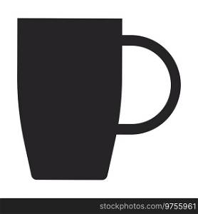 Tall mug with handle black and white 2D line cartoon object. Coffee cup isolated vector outline item. Teacup for office and home kitchen. Hot drink dishware monochromatic flat spot illustration. Tall mug with handle black and white 2D line cartoon object