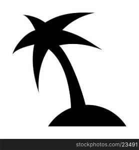 Tall palm tree, icon on isolated background
